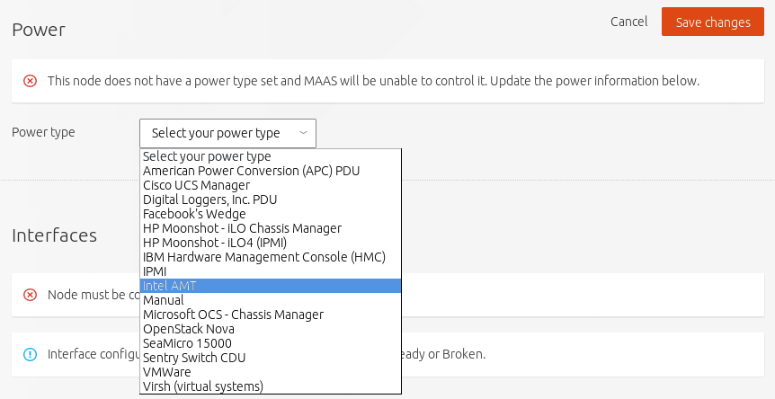 Power configuration